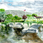 Painting of the Bridge of Flowers.