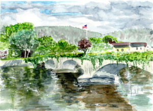 Painting of the Bridge of Flowers.