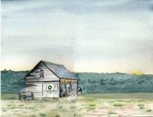 Barn with farm equipment