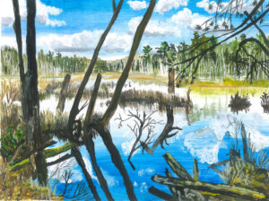 Painting of Ruggles Pond, Wendell