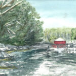 red yurt at hermit island maine