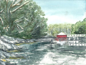 red yurt at hermit island maine